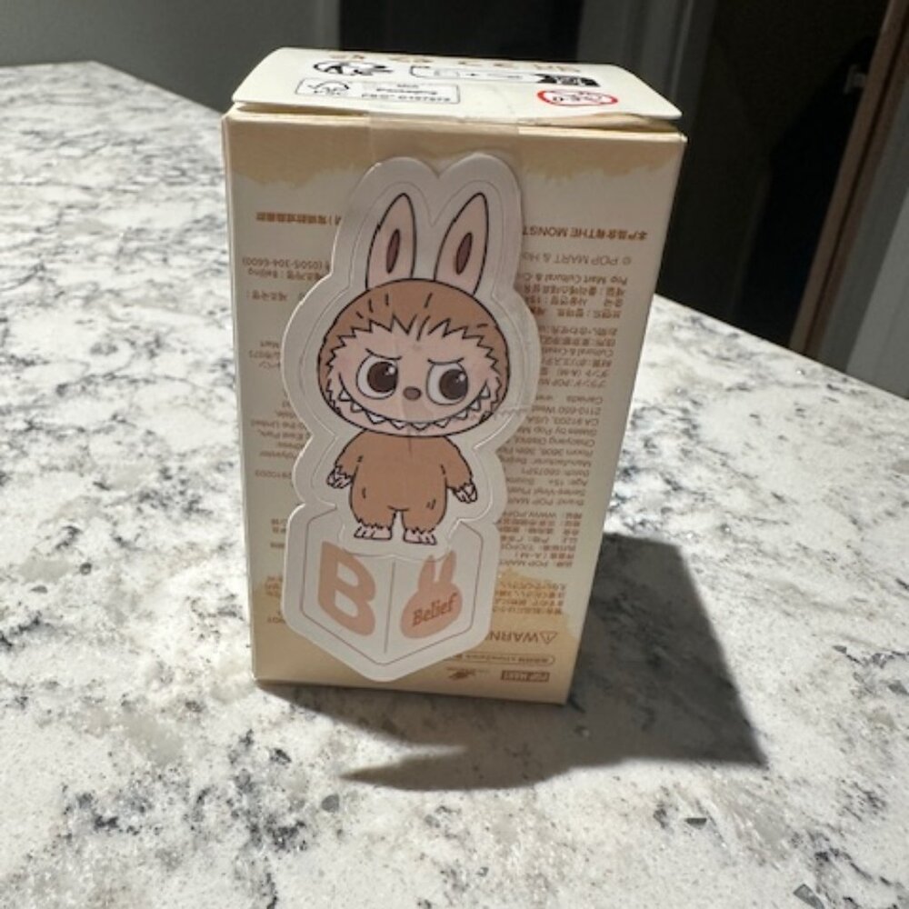 POP MART Labubu V4 The Monsters Pin For Love Alphabet Plush Pendant - Letter B